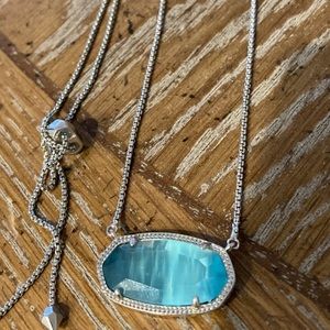 Blue tigers eye Delaney necklace kendra Scott
